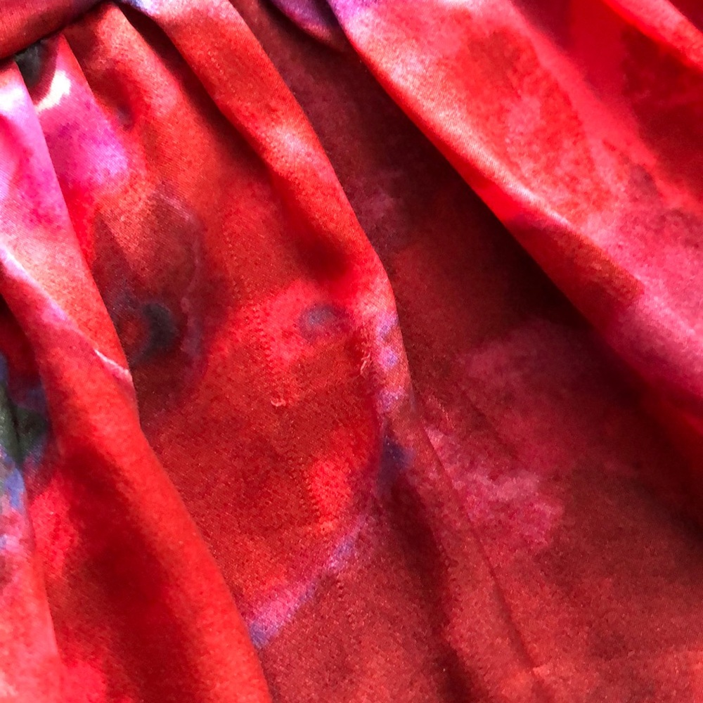 Banana Republic Red Print Silk Dress, Size 4 - Picture 8 of 8